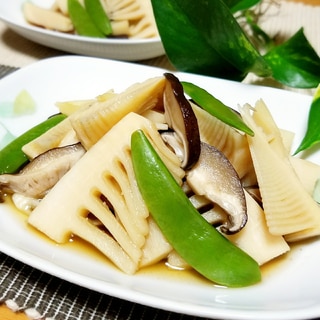 麺つゆで簡単！筍とスナップえんどうの煮物